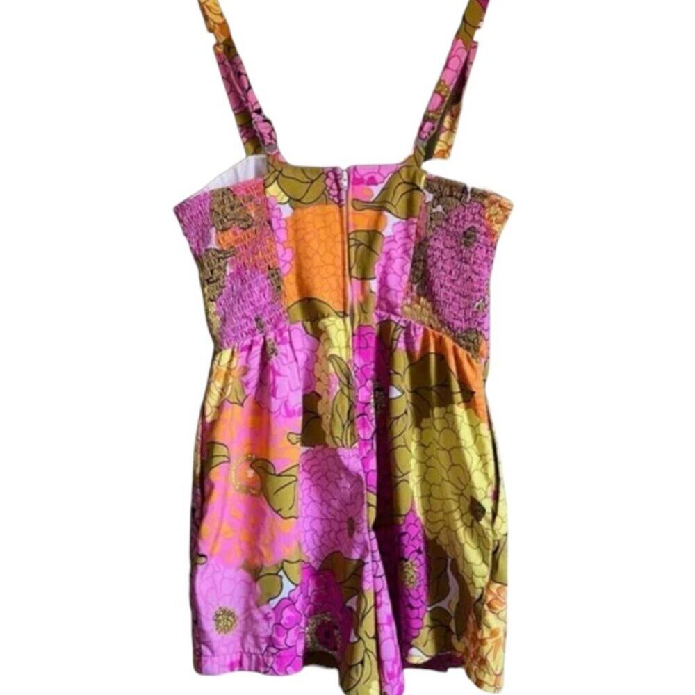 Unique Vintage 1950s Rockabilly Floral Romper Pink and Yellow Sz 3X NWT #13 - Picture 4 of 5